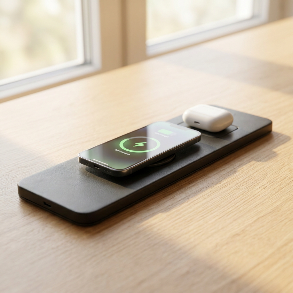 Baseplate detachable magnetic charging module close up